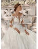 Ivory Beaded Lace Glitter Tulle Wedding Dress